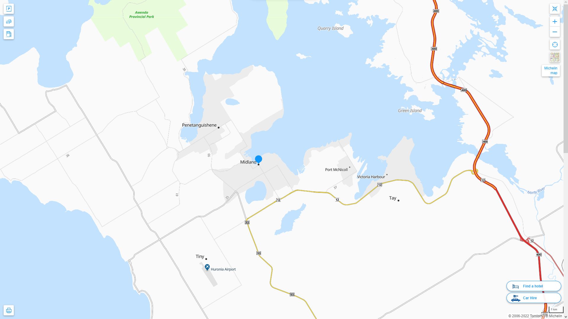 Midland Highway and Road Map
